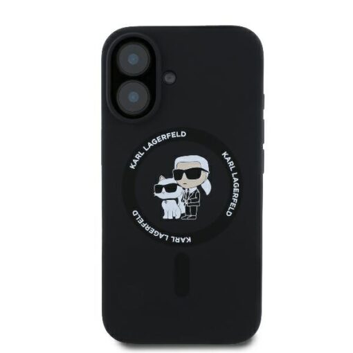 Karl Lagerfeld case for iPhone 16 Plus 6,7" KLHMP16MSCMKCRHK black Hard Silicone Karl&Choupette Heads Ring MagSafe - Image 3