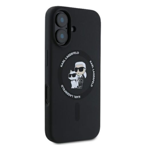 Karl Lagerfeld case for iPhone 16 Plus 6,7" KLHMP16MSCMKCRHK black Hard Silicone Karl&Choupette Heads Ring MagSafe - Image 4