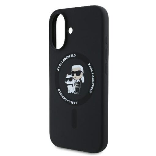 Karl Lagerfeld case for iPhone 16 Plus 6,7" KLHMP16MSCMKCRHK black Hard Silicone Karl&Choupette Heads Ring MagSafe - Image 6