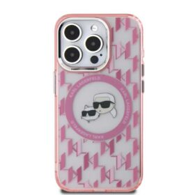 Karl Lagerfeld case for iPhone 16 6,1" KLHMP16SHMCKMHP pink Hard IML Monogram Karl&Choupette Head MagSafe