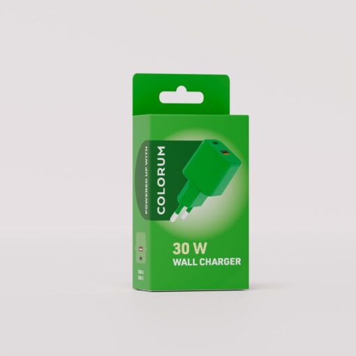 COLORUM wall charger USB-A + USB-C PD 30W CLS30-AC-04 xGreen - Image 3