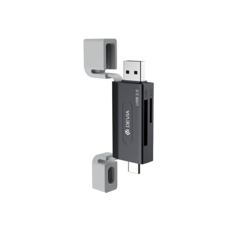 Devia card reader 2in1 EL239 USB/USB-C 2.0 black - Image 2