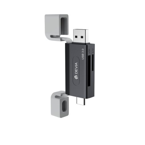 Devia card reader 2in1 EL240 USB/USB-C 3.0 black - Image 2