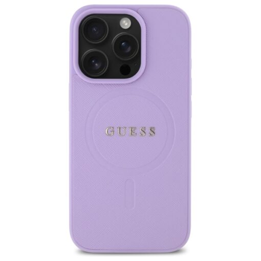 Guess case for iPhone 16 Pro Max 6,9" GUHMP16XPSAHMCU Saffiano purple MagSafe - Image 3