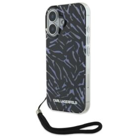 Karl Lagerfeld case for iPhone 16 6,1" KLHCP16SHZBPKCCU purple Hard Zebra With Cord