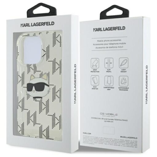 Karl Lagerfeld case for iPhone 16 Pro Max 6,9" KLHCP16XHKLPCHT transparent Hard IML Choupette Head Electroplated - Image 8