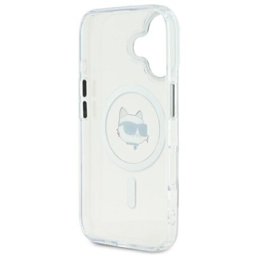 Karl Lagerfeld case for iPhone 16 6,1" KLHMP16SHLSCHH white Hard IML Metal Choupette Head MagSafe - Image 7