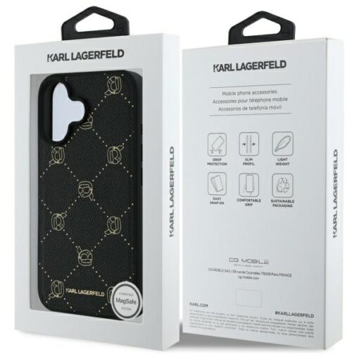 Karl Lagerfeld case for iPhone 16 6,1" KLHMP16SPGKHPHK black Hard Karl Head MagSafe - Image 8
