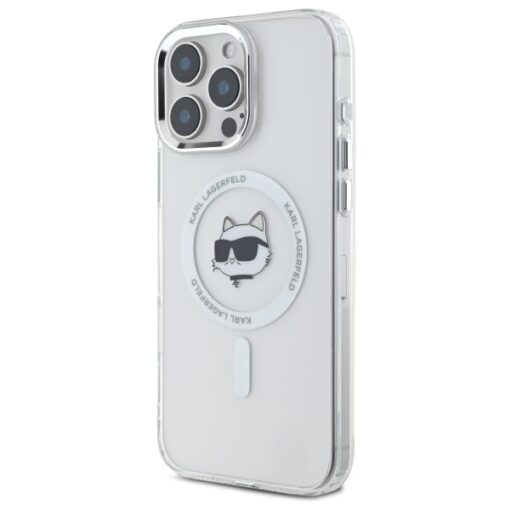 Karl Lagerfeld case for iPhone 16 Pro Max 6,9" KLHMP16XHLSCHH white Hard IML Metal Choupette Head MagSafe - Image 2