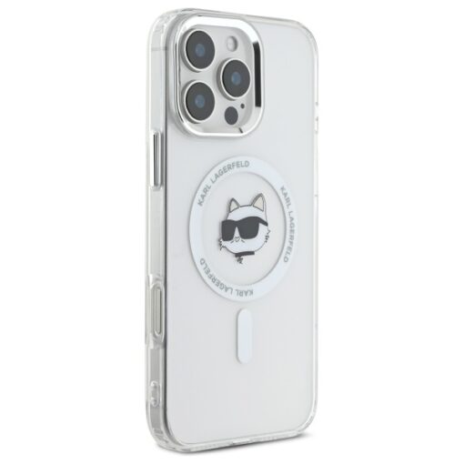 Karl Lagerfeld case for iPhone 16 Pro Max 6,9" KLHMP16XHLSCHH white Hard IML Metal Choupette Head MagSafe - Image 4