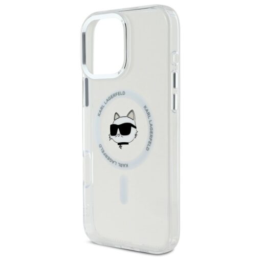 Karl Lagerfeld case for iPhone 16 Pro Max 6,9" KLHMP16XHLSCHH white Hard IML Metal Choupette Head MagSafe - Image 6