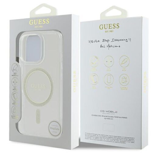 Guess HC MagSafe IML Glitter Circle case for iPhone 16 Pro Max 6,9" transparent - Image 8