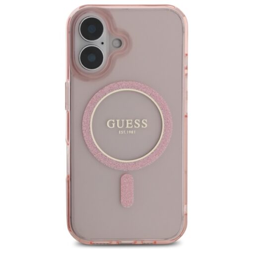 Guess HC MagSafe IML Glitter Circle case for iPhone 16 6,1" pink - Image 3