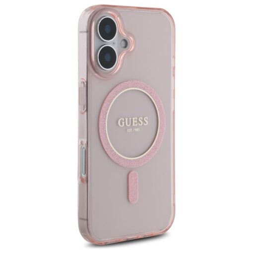 Guess HC MagSafe IML Glitter Circle case for iPhone 16 6,1" pink - Image 4