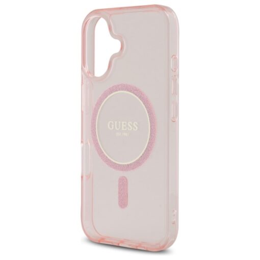 Guess HC MagSafe IML Glitter Circle case for iPhone 16 6,1" pink - Image 6