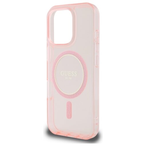 Guess HC MagSafe IML Glitter Circle case for iPhone 16 Pro 6,3" pink - Image 6