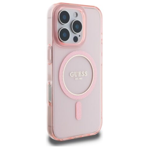 Guess HC MagSafe IML Glitter Circle case for iPhone 16 Pro Max 6,9" pink - Image 4