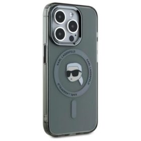 Karl Lagerfeld HC MagSafe IML Metal K. Head case for iPhone 15 Pro 6,1" black