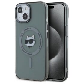 Karl Lagerfeld HC MagSafe IML Metal Choupette Head case for iPhone 15 6,1" black