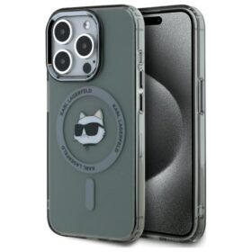 Karl Lagerfeld HC MagSafe IML Metal Choupette Head case for iPhone 15 Pro 6,1" black