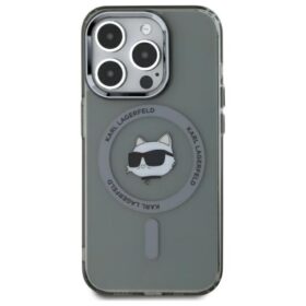 Karl Lagerfeld HC MagSafe IML Metal Choupette Head case for iPhone 15 Pro Max 6,7" black