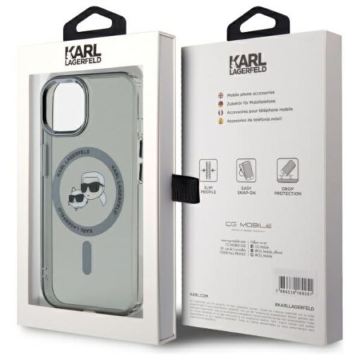 Karl Lagerfeld HC MagSafe IML Metal KC Heads case for iPhone 15 6,1" black - Image 8