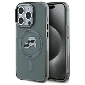 Karl Lagerfeld HC MagSafe IML Metal KC Heads case for iPhone 15 Pro Max 6,7" black