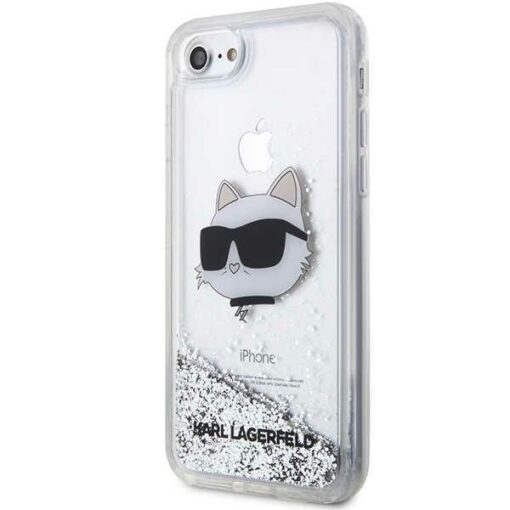 Karl Lagerfeld case for iPhone 7 / 8 / SE KLHCI8LNCHCS silver HC Liquid Glitter NFT Choupette Head - Image 2