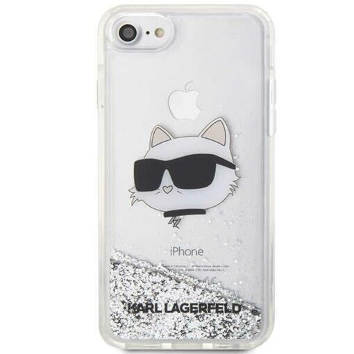 Karl Lagerfeld case for iPhone 7 / 8 / SE KLHCI8LNCHCS silver HC Liquid Glitter NFT Choupette Head - Image 3