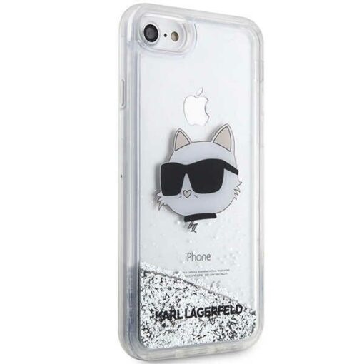 Karl Lagerfeld case for iPhone 7 / 8 / SE KLHCI8LNCHCS silver HC Liquid Glitter NFT Choupette Head - Image 4