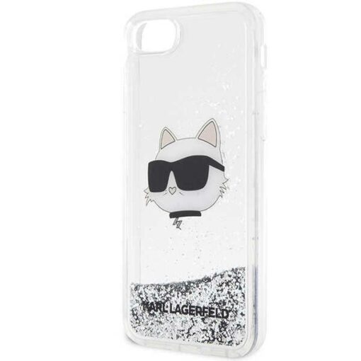 Karl Lagerfeld case for iPhone 7 / 8 / SE KLHCI8LNCHCS silver HC Liquid Glitter NFT Choupette Head - Image 6