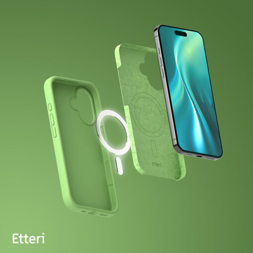 Etteri Silicone Mag case for iPhone 16 Plus 6,7" light green - Image 8