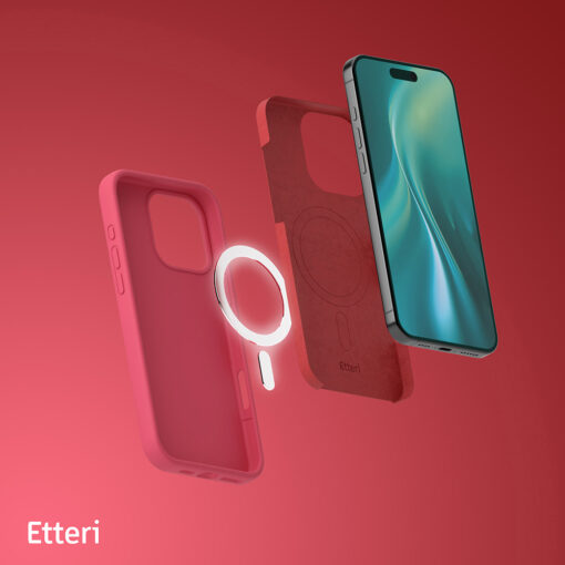 Etteri Silicone Mag case for iPhone 16 Pro Max 6,9" raspberry - Image 8
