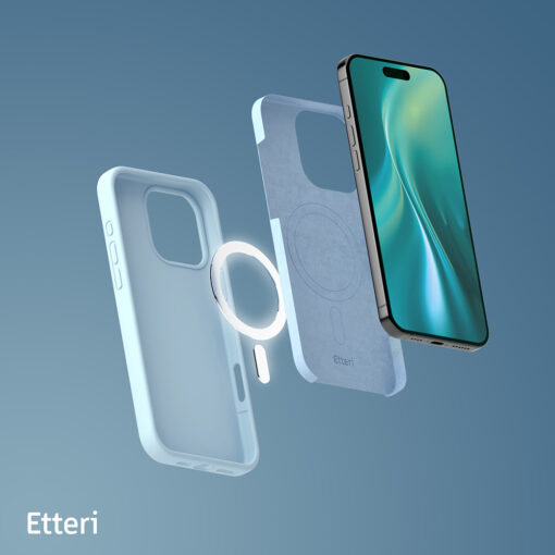 Etteri Silicone Mag case for iPhone 16 Pro 6,3" light blue - Image 8