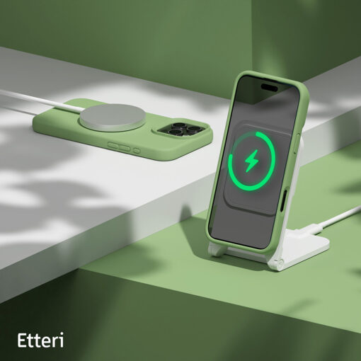 Etteri Silicone Mag case for iPhone 16 Pro 6,3" light green - Image 7