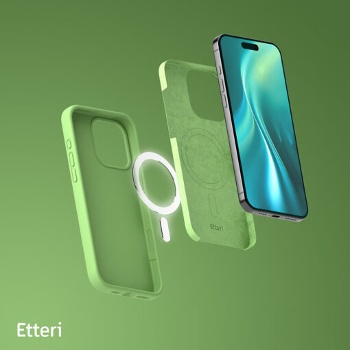 Etteri Silicone Mag case for iPhone 16 Pro 6,3" light green - Image 8