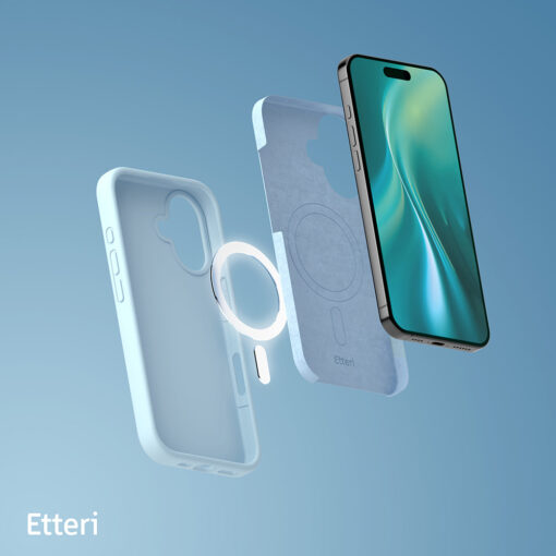 Etteri Silicone Mag case for iPhone 16 6,1" light blue - Image 8