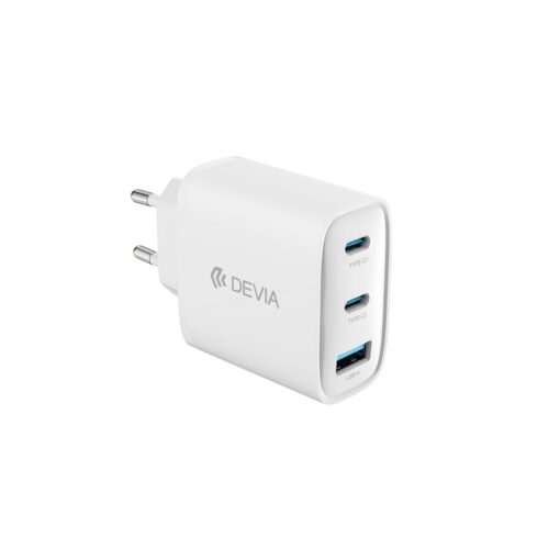 Devia wall charger Extreme PD GaN 65W 2x USB-C 1x USB white + cable USB-C - USB-C laptop charger