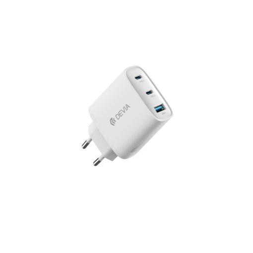 Devia wall charger Extreme PD GaN 65W 2x USB-C 1x USB white + cable USB-C - USB-C laptop charger - Image 4