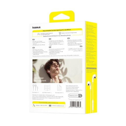 OS-Baseus Encok CZ19 Wired Earphones Moon White - Image 7