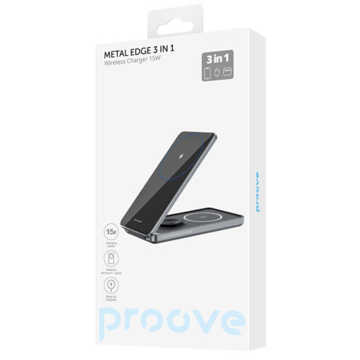Proove wireless charger Metal Edge 3 in 1 gray - Image 5