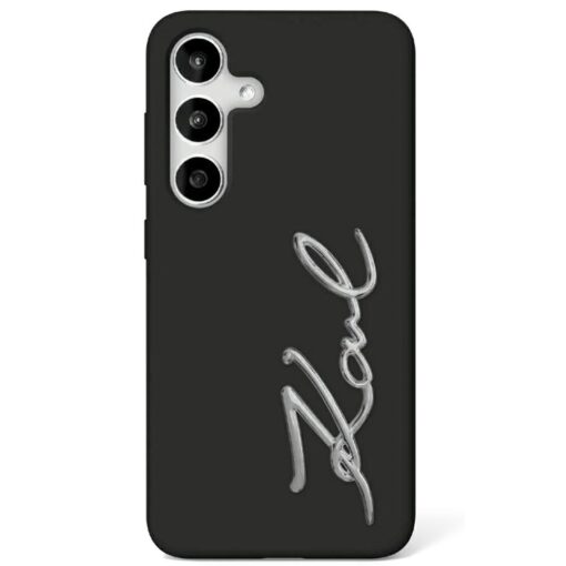 Karl Lagerfeld HC Silicone Sign Metal Logo case for Samsung Galaxy S25 black