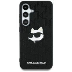 Karl Lagerfeld HC PU Monogram Choupette Head Pin case for Samsung Galaxy S25 Ultra black