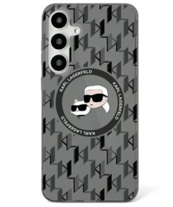Karl Lagerfeld HC Magnetic IML Metal Monogram KC Heads case for Samsung Galaxy S25 black