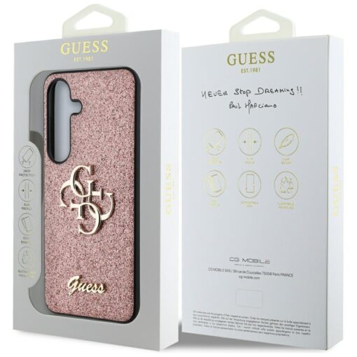 Guess HC Fixed Glitter Big 4G case for Samsung Galaxy S25 pink - Image 8