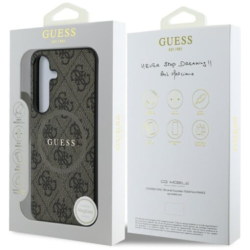 Guess HC Magnetic PU 4G Ring Classic Logo case for Samsung Galaxy S25 brown - Image 8