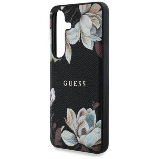 Guess HC Magnetic PU Grained Flowers Classic Logo case for Samsung Galaxy S25 black - Image 6