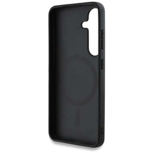Guess HC Magnetic PU Grained Flowers Classic Logo case for Samsung Galaxy S25 black - Image 7