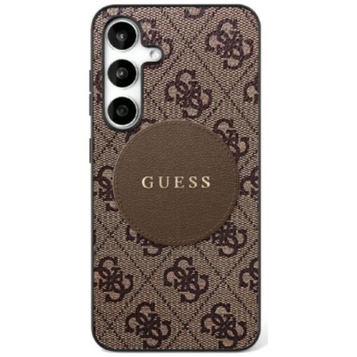 Guess HC MagSafe PU 4G Circle Classic Logo case for Samsung Galaxy S25 Plus brown