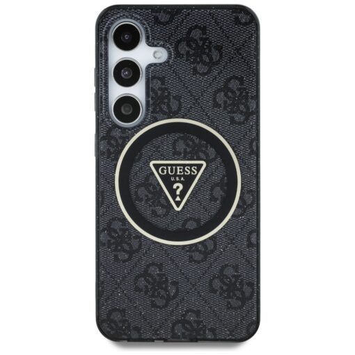 Guess HC Magnetic IML Metal Glitter 4G Circle Triangle case for Samsung Galaxy S25 black - Image 3